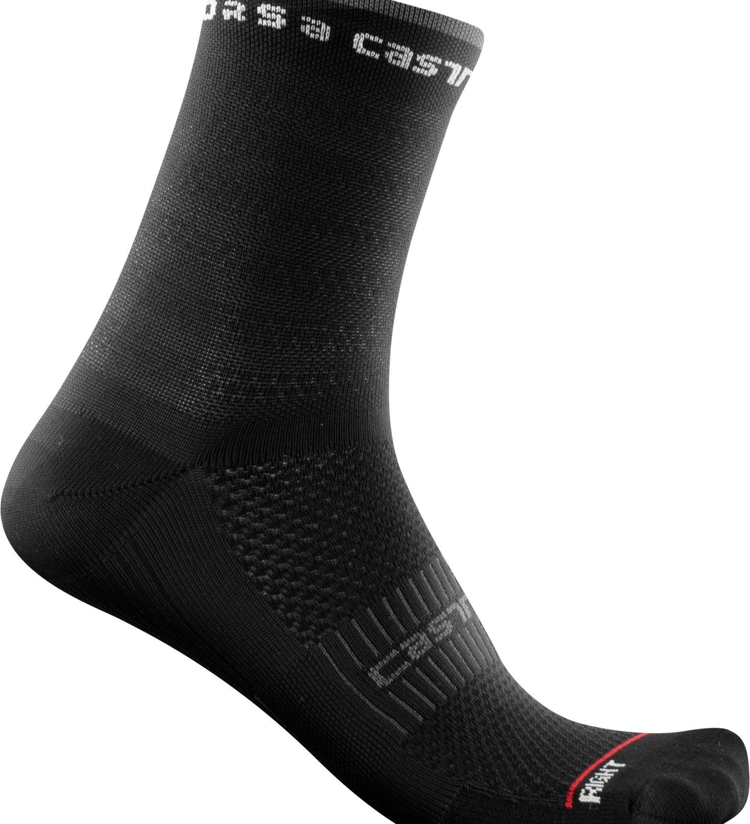 Rosso corsa w 11 sock - black - castelli