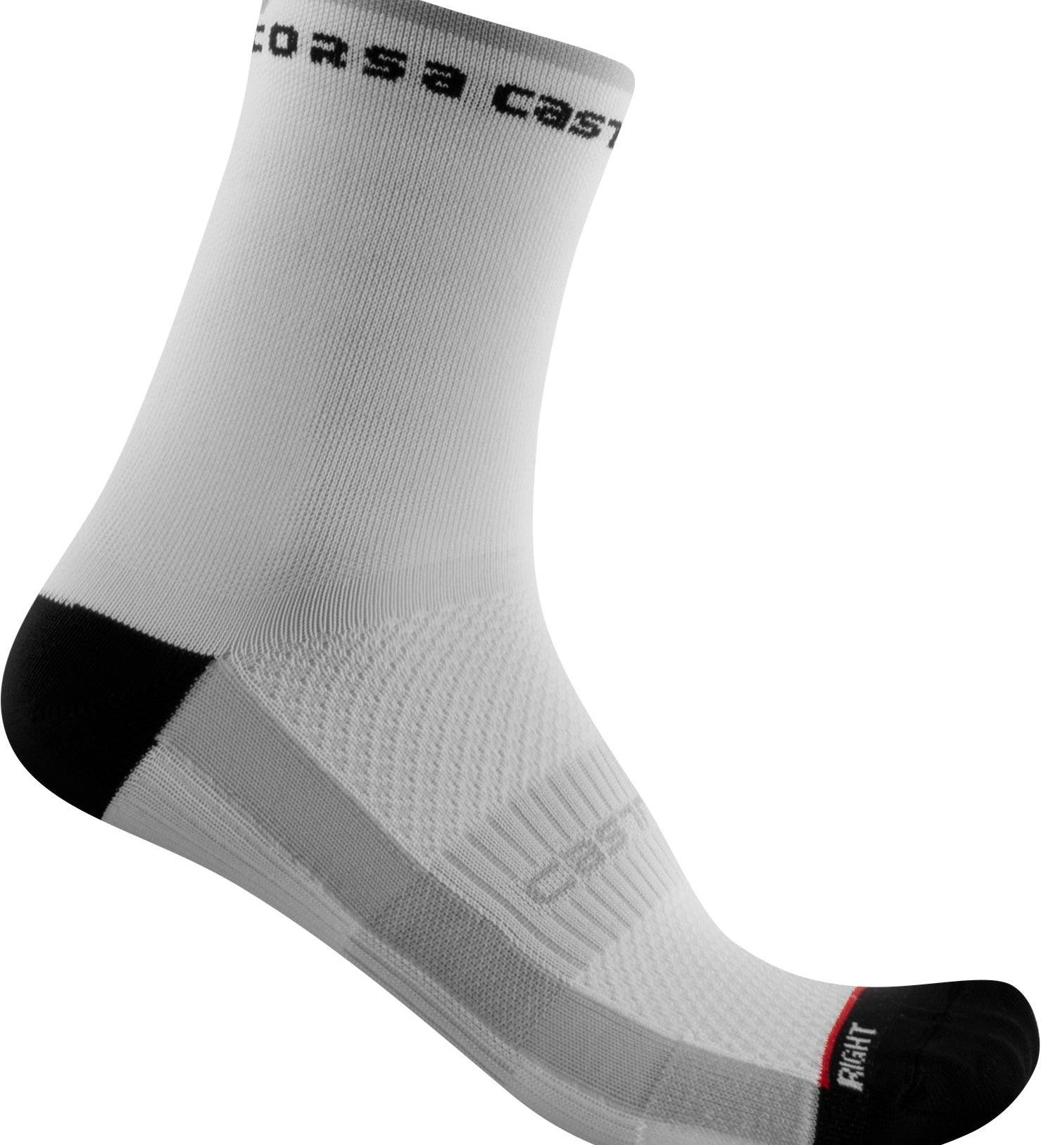 Rosso corsa w 11 sock - white/black - castelli