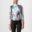 SILVER GRAY/TEAL BLUE-FLOWERS
