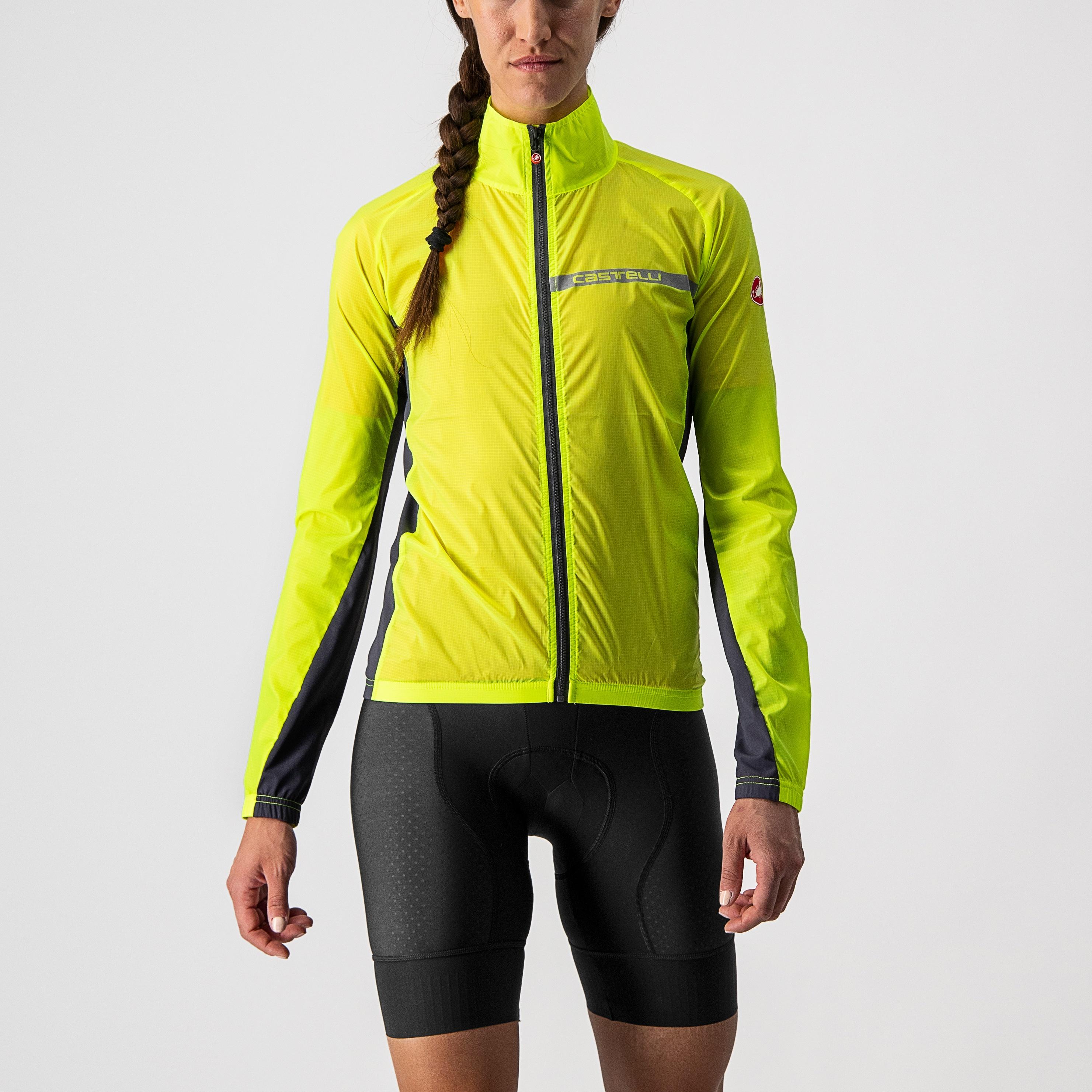 Squadra stretch  w jacket - yellow fluo/dark gray - castelli