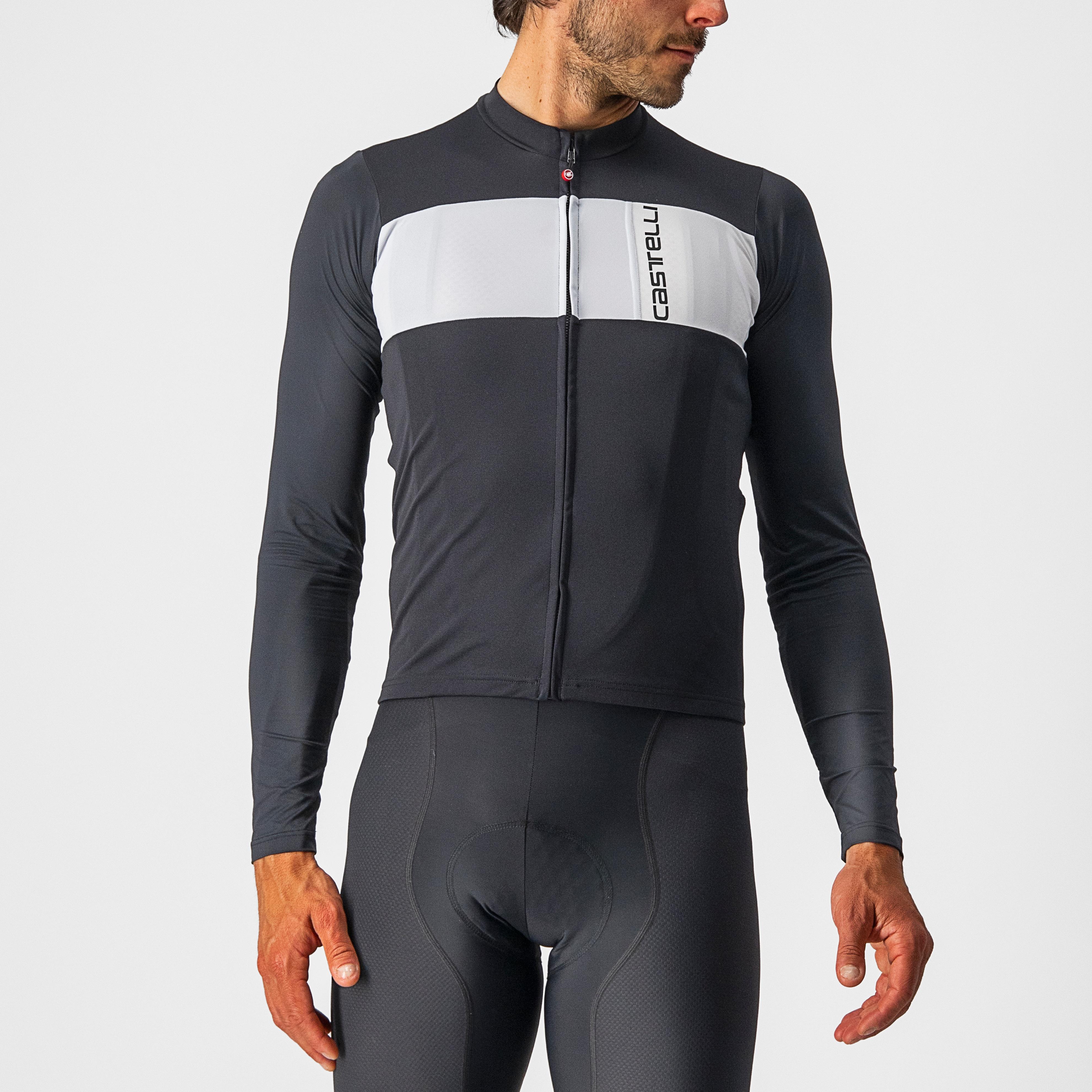 Prologo 7 long sleeve jersey - light black/silver gray-ivory - castelli