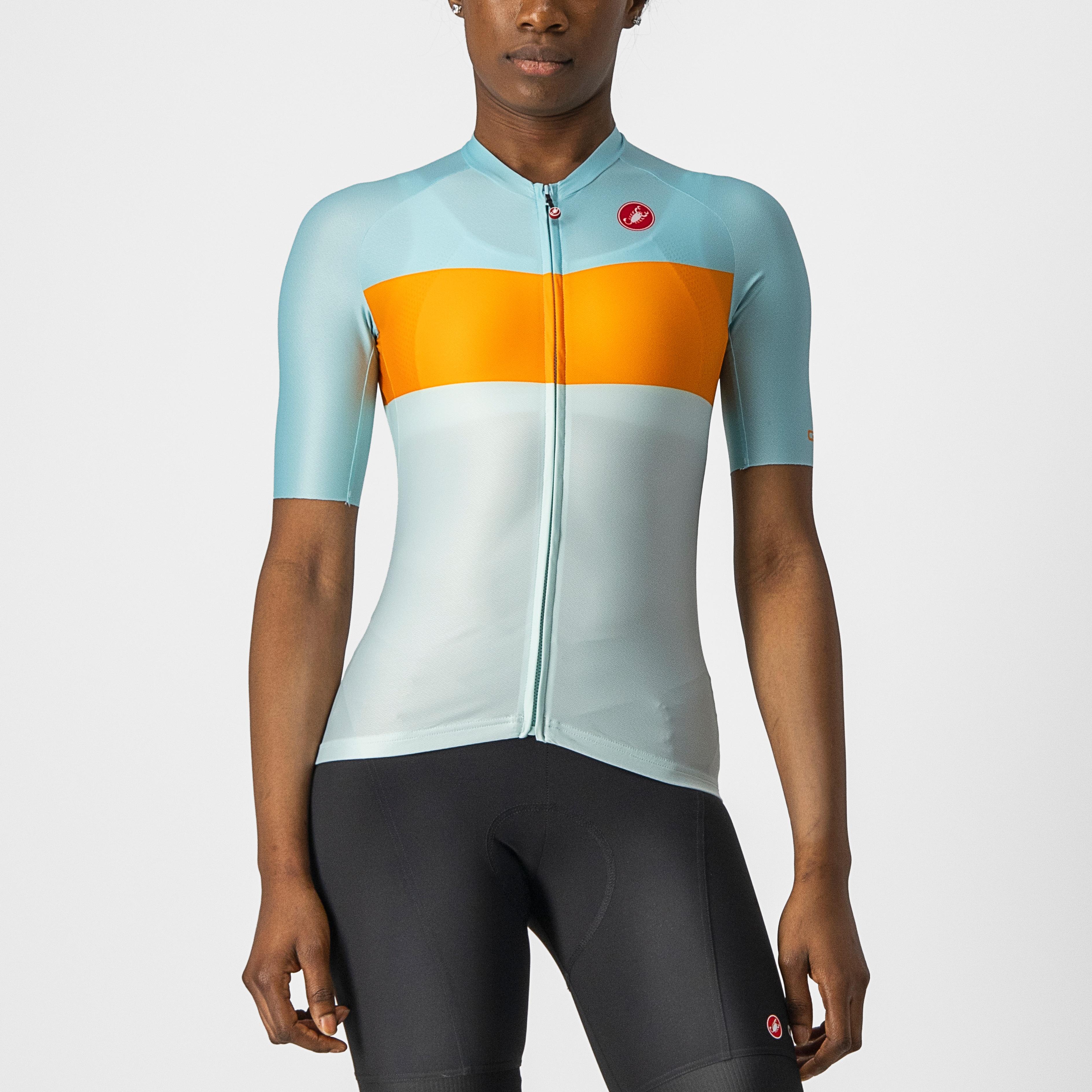 Aero pro w jersey - light acqua/pop orange-skyligh - castelli