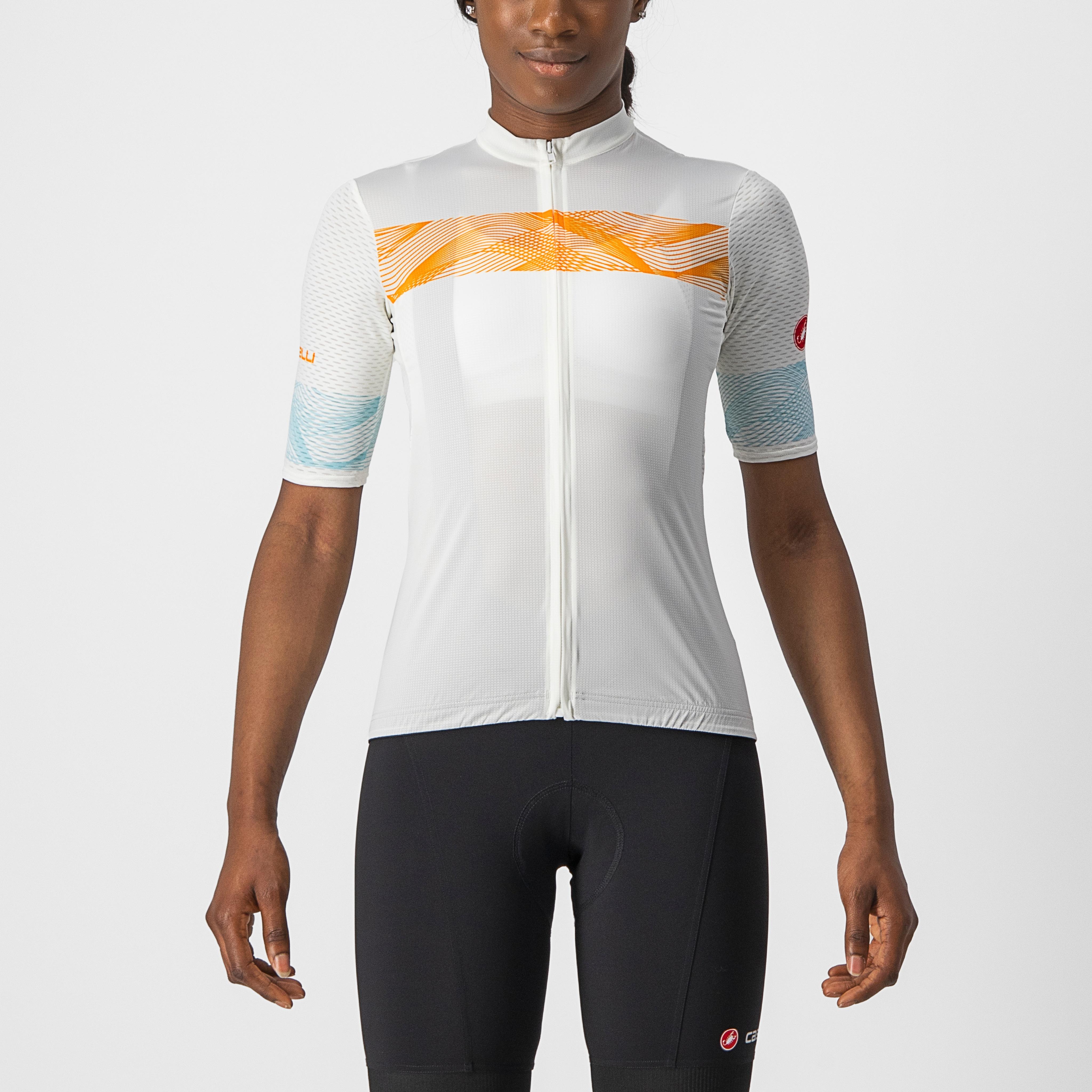 Fenice jersey - ivory/pop orange-skylight - castelli