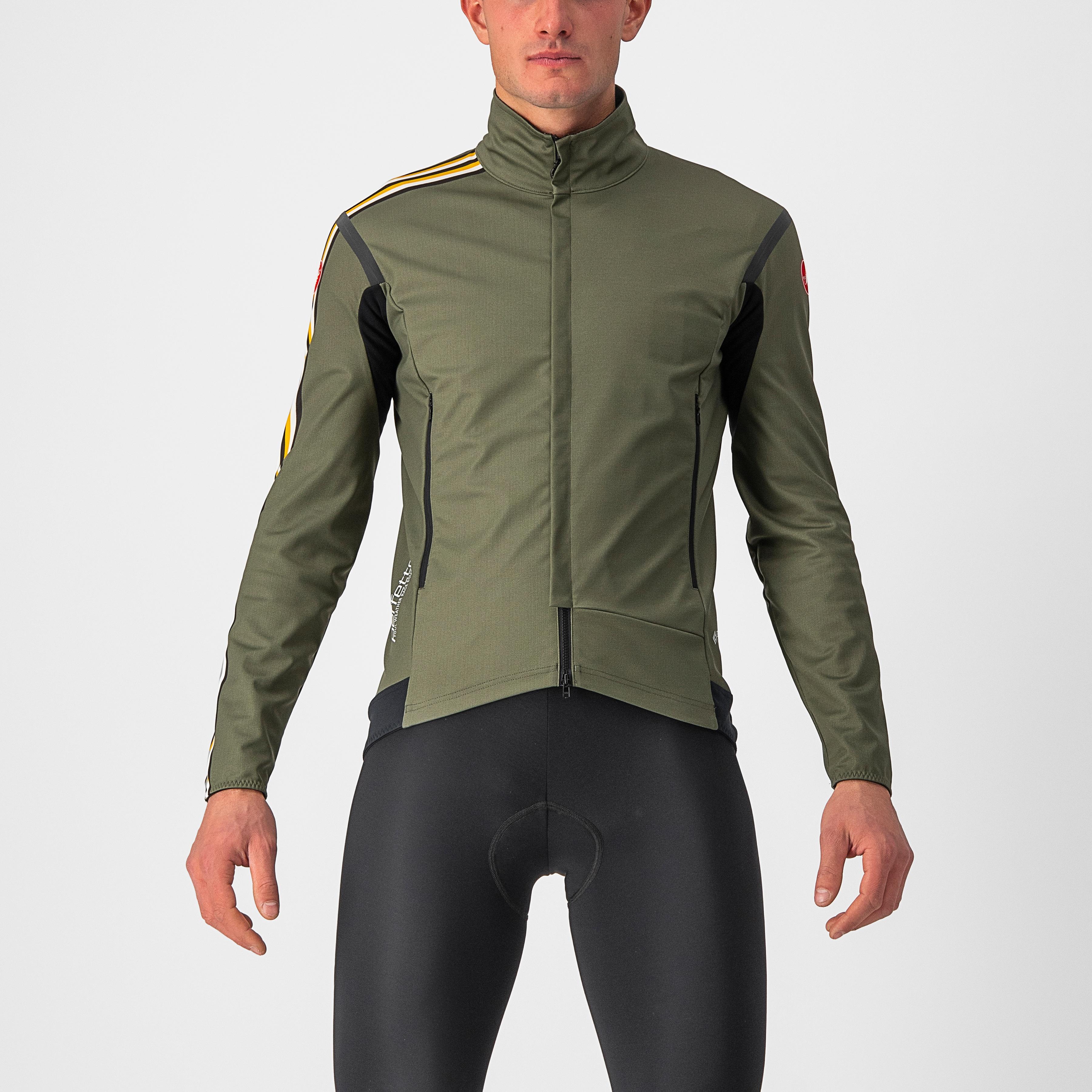 Unlimited perfetto ros 2 jacket - military green/goldenrod - castelli