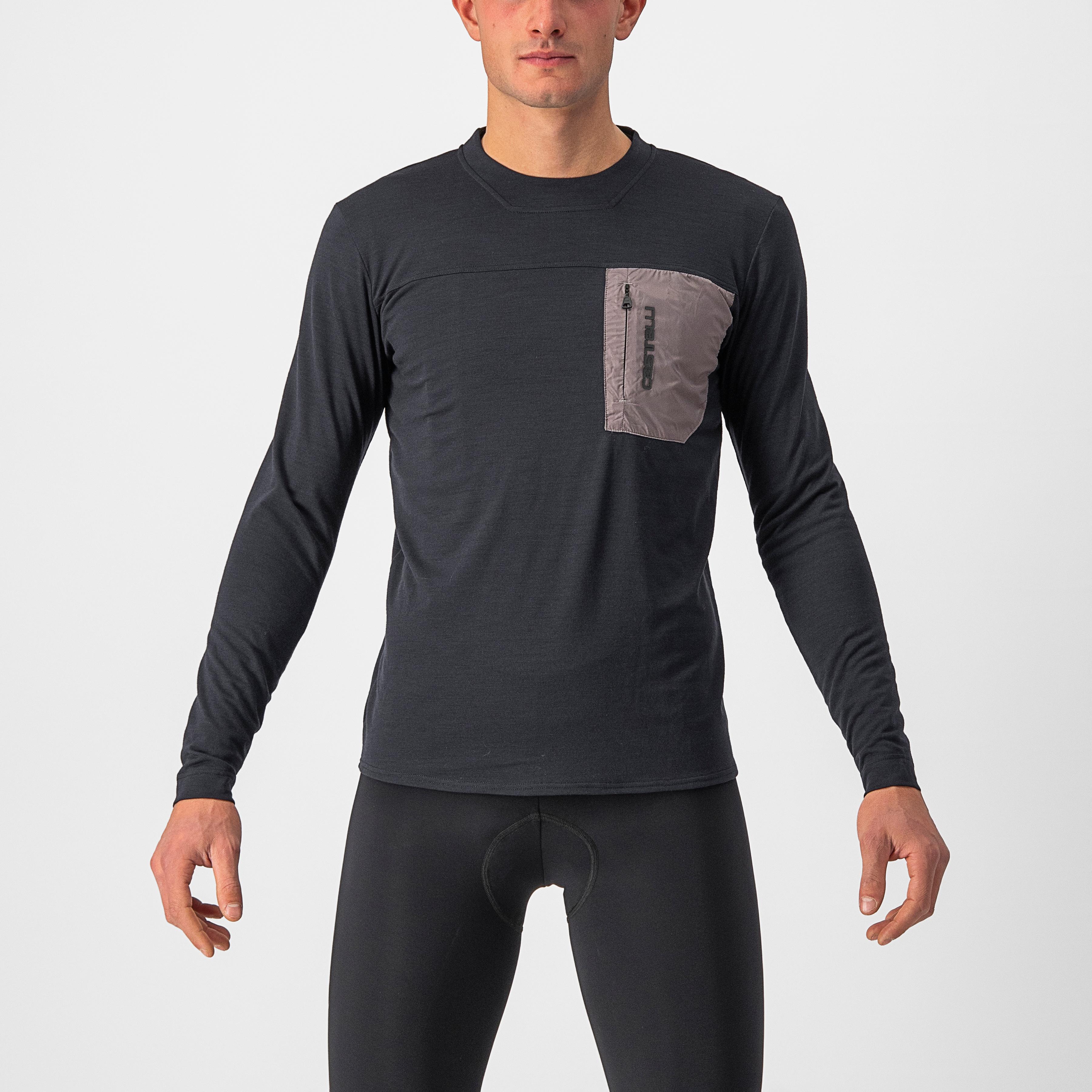 Unlimited merino long sleeve - light black/nickel gray - castelli