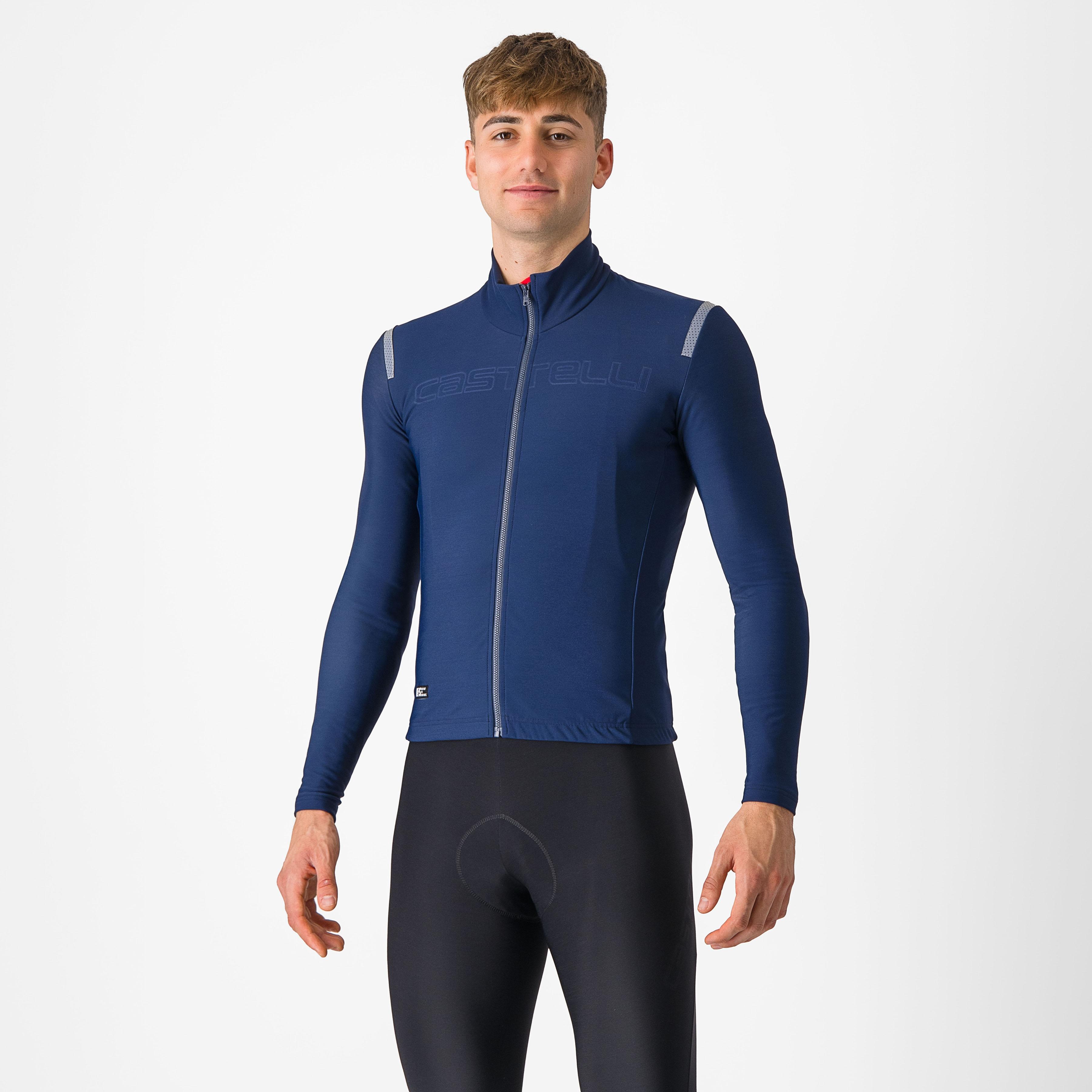カステリ長袖ジャージTUTTO NANO ROS JERSEY スチールブルーL Cycling jersey for man Tutto Nano RoS Jersey - Castelli Cycling