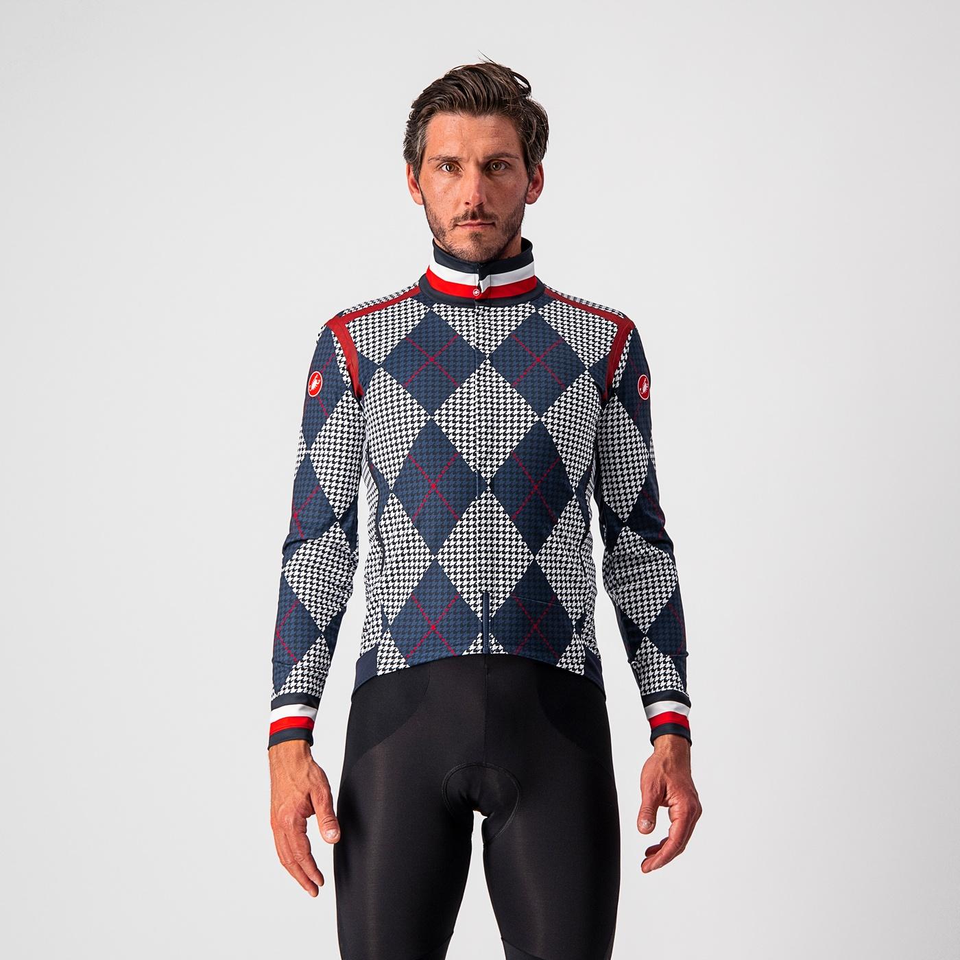 Perfetto ros long sleeve - savile blue/white-pro red-argy - castelli