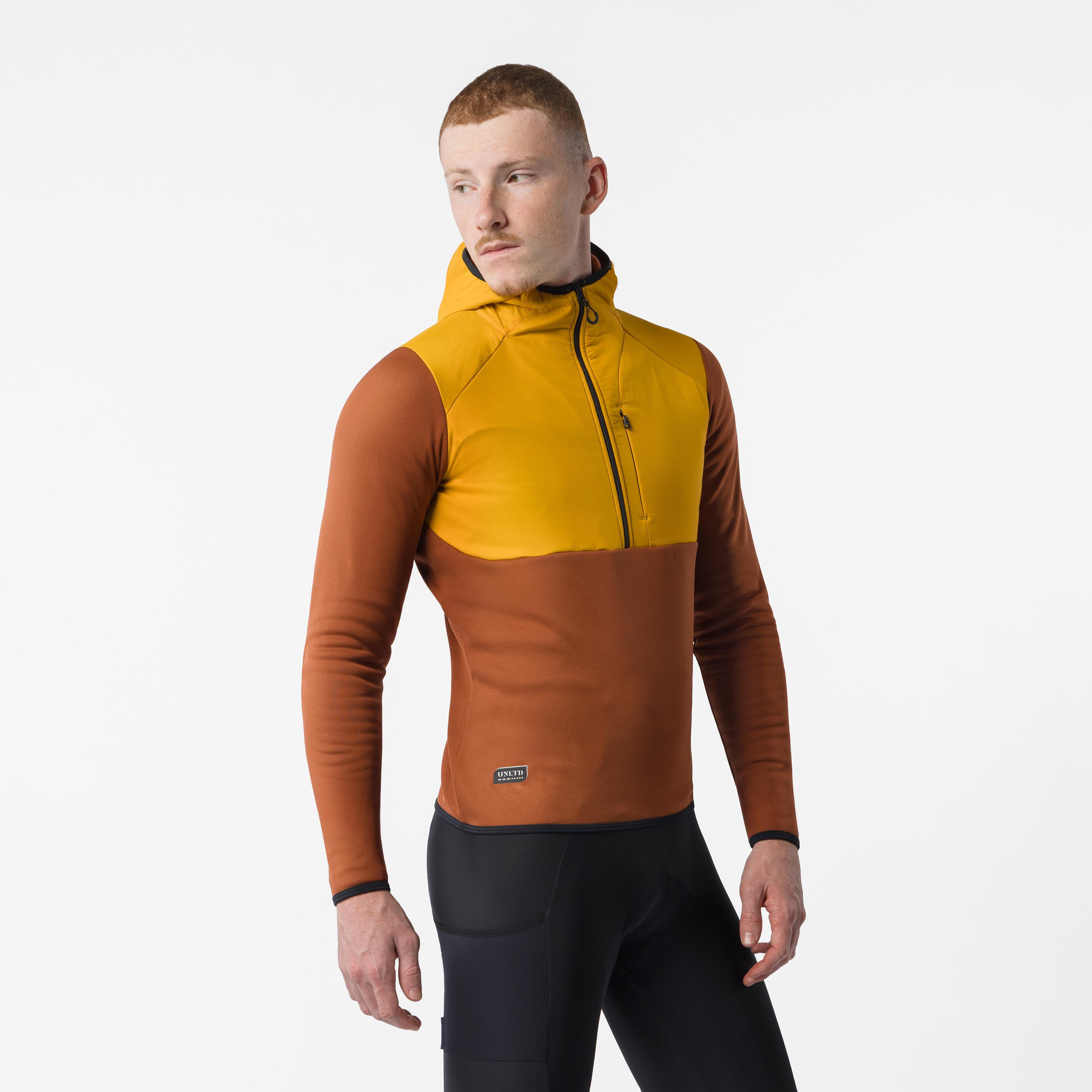 Unltd roam hoodie - mocha/yellow - castelli