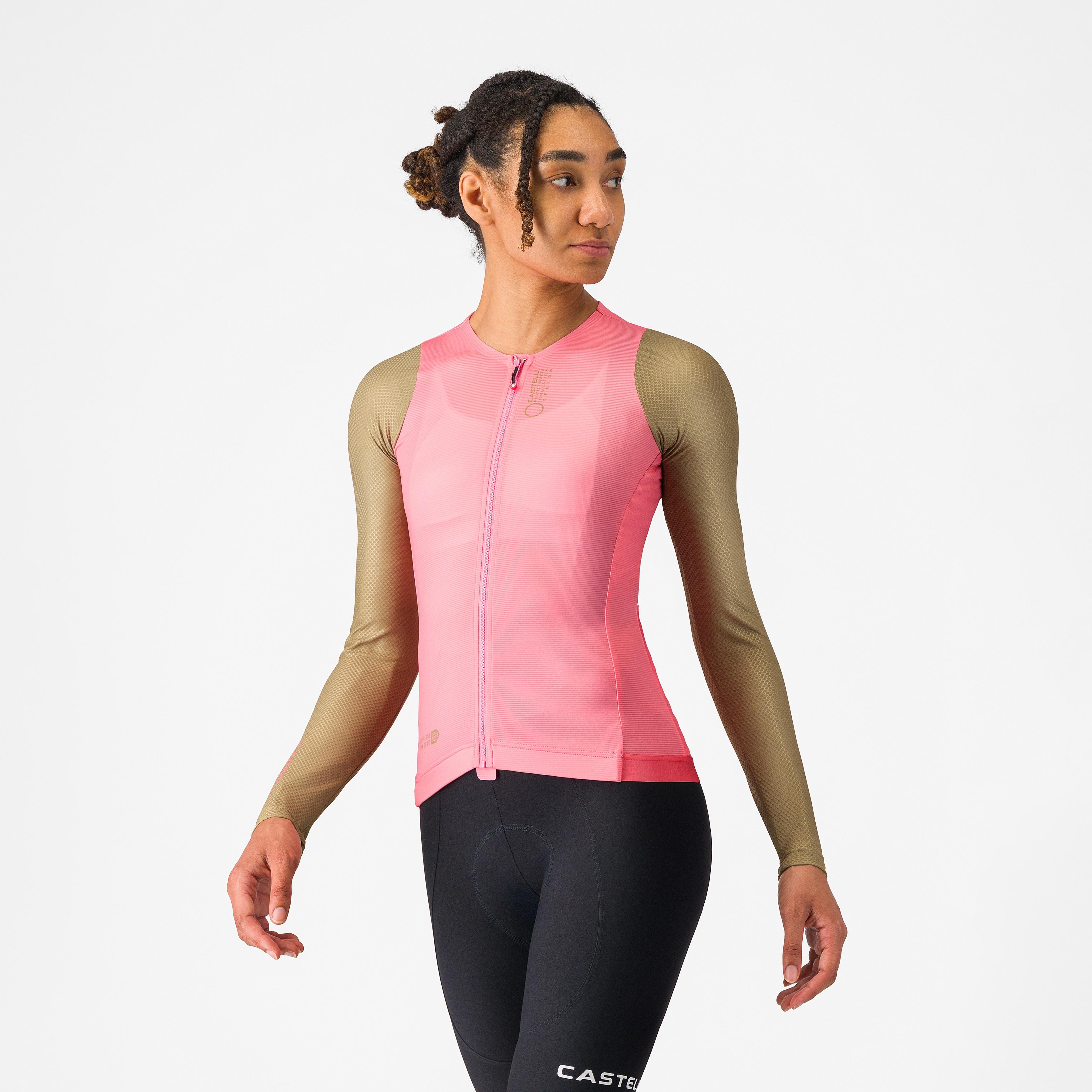 Corretto w long sleeve jersey - rosa giro/elmwood - castelli