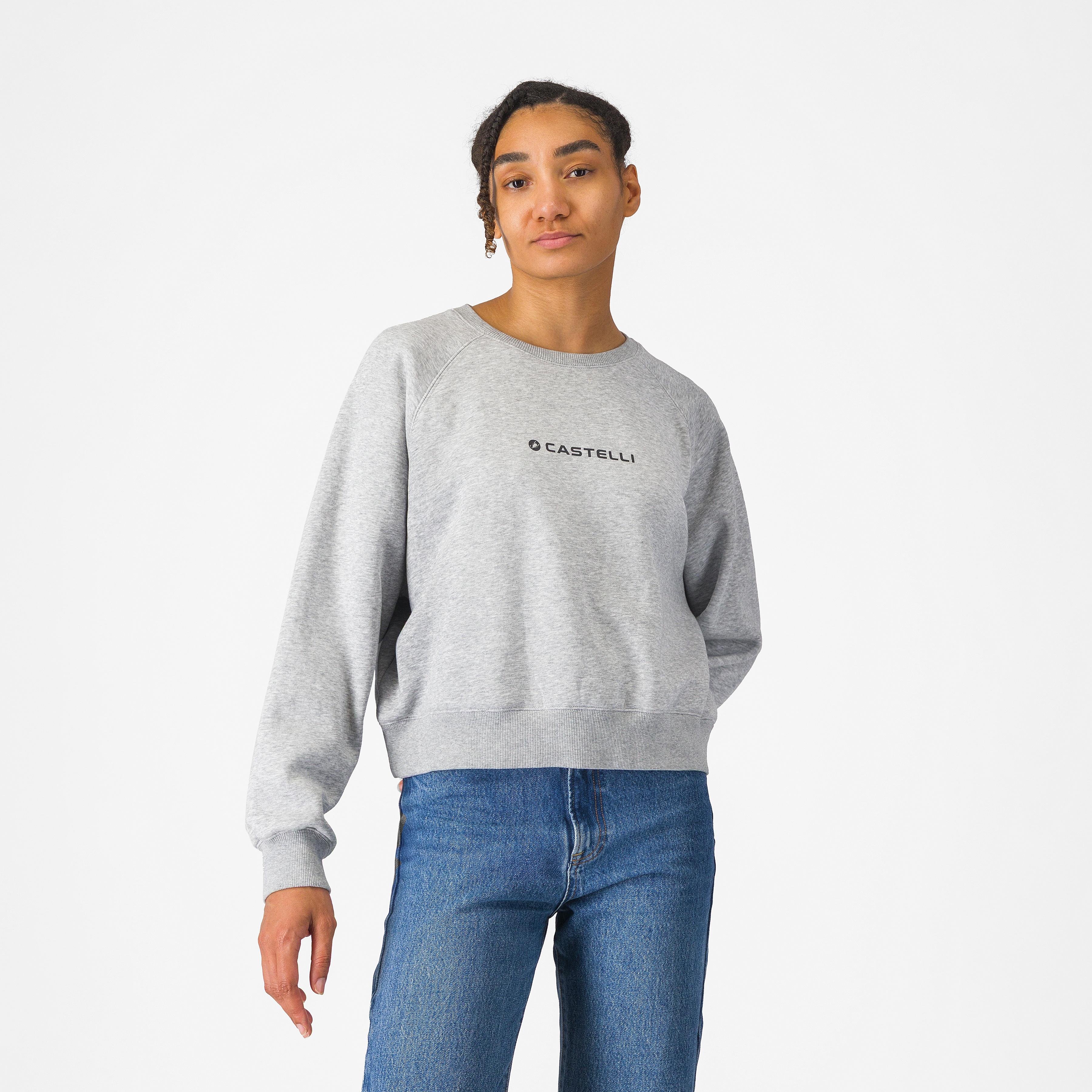Logo w sweatshirt - melange gray - castelli