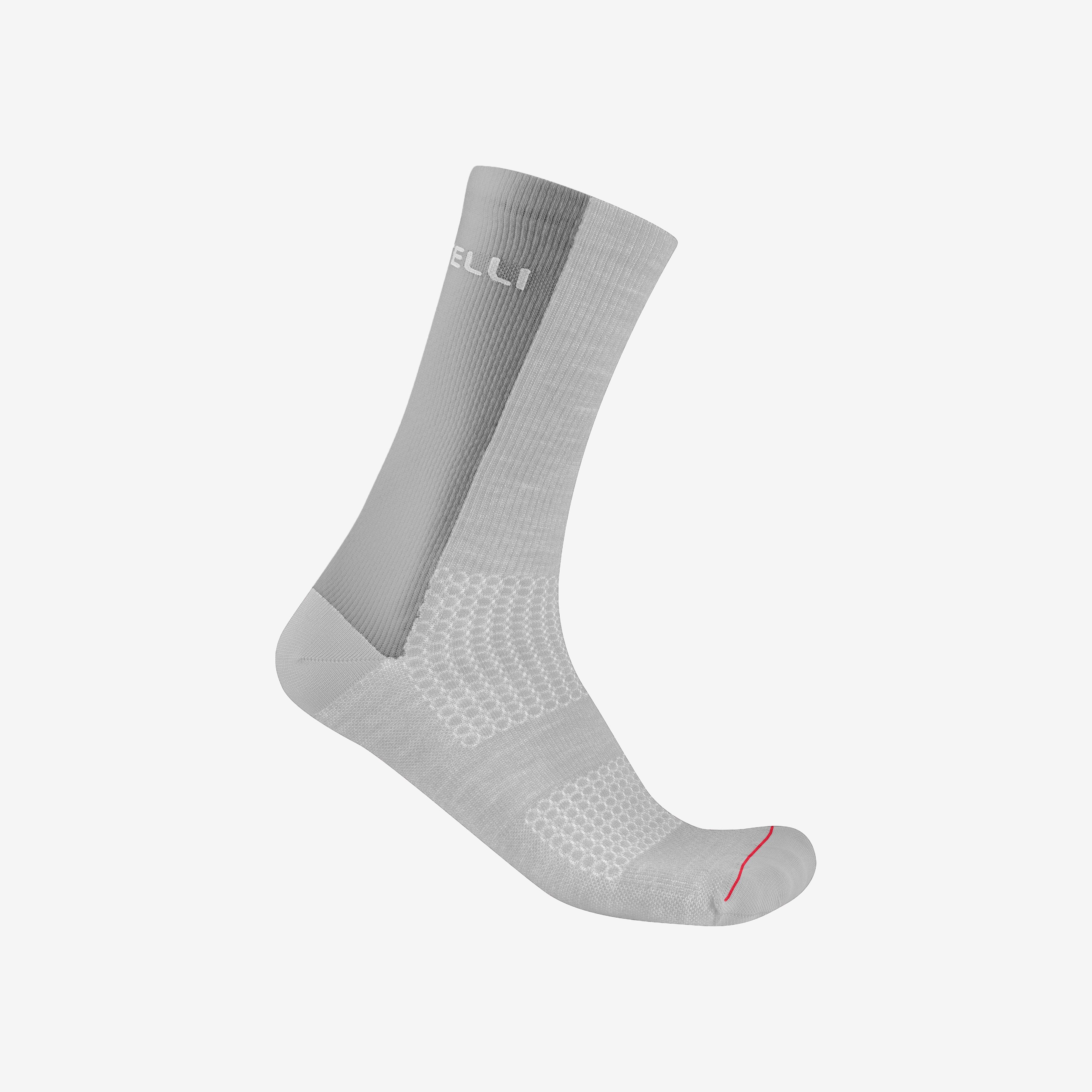 Castelli logo 18 merino sock - silver gray/dark gray - castelli